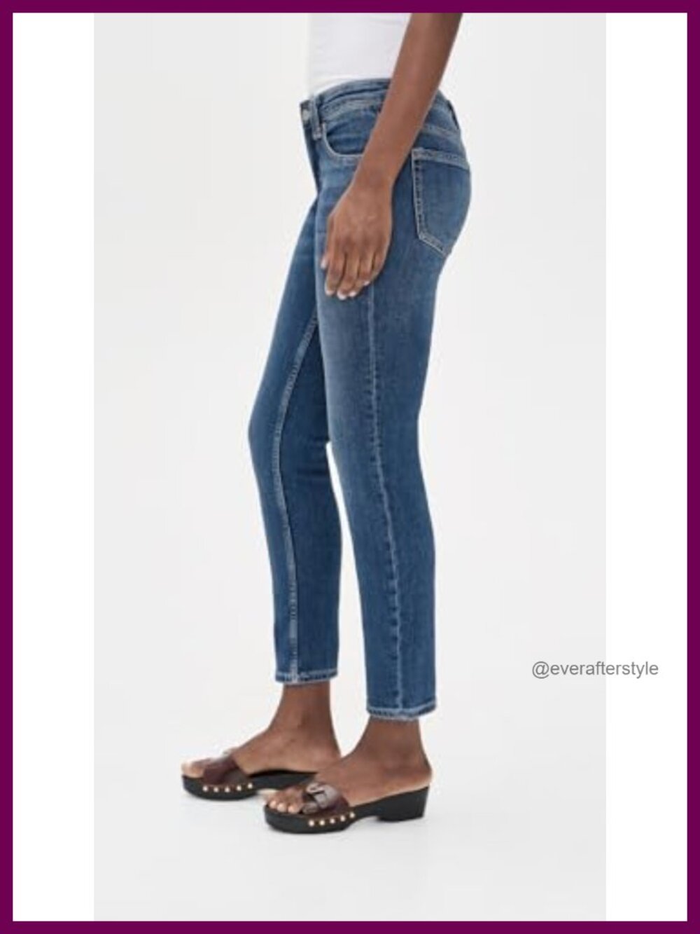 Free People Oracle Low Rise Slim Straight Jeans Mid Rise Rigid Denim - Picture 4 of 5